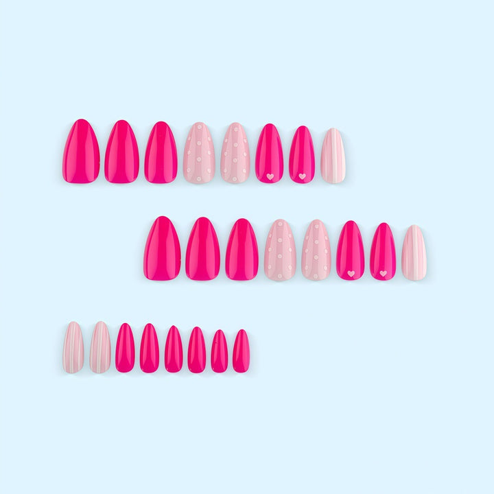 Creative Nail Art with Heart and Dot Design Kalsten