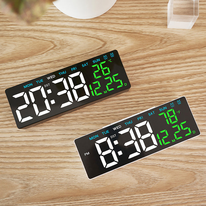 Digital weather alarm clock with large LED display and temperature display Kalsten