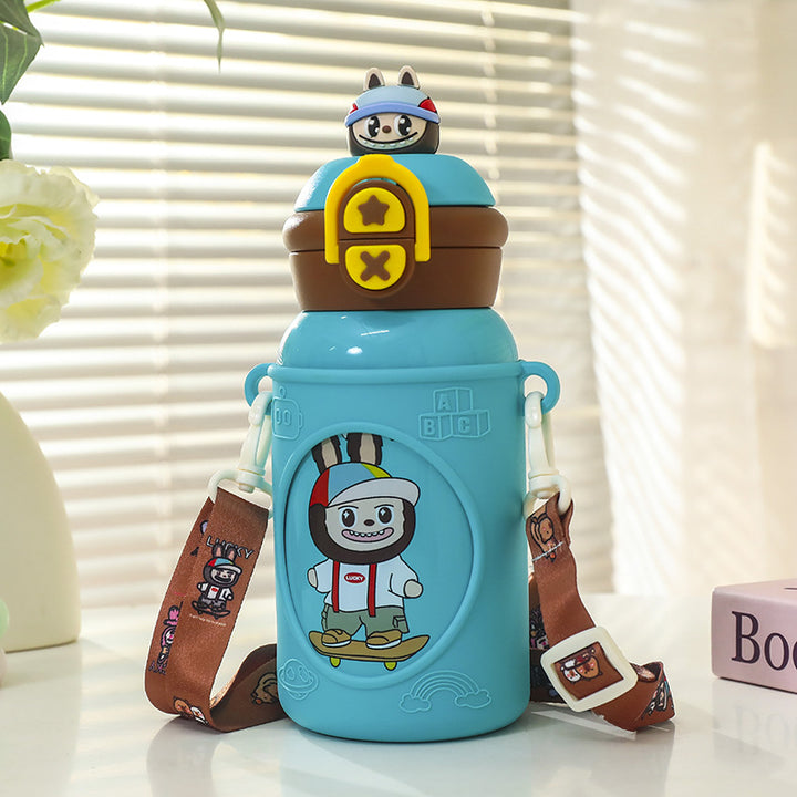 Women's insulated children's water bottle with ergonomic carrying system and fun animal design Kalsten