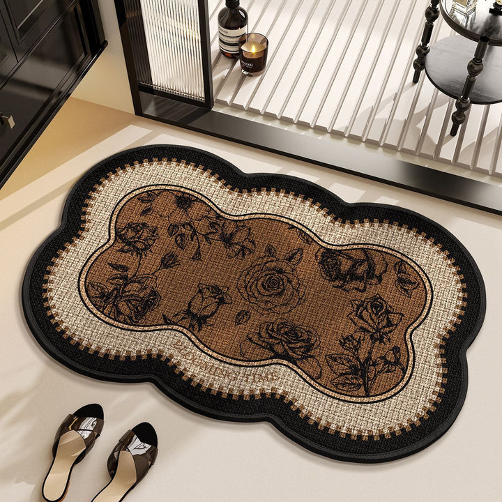 Floral Patterned Bathroom Rug