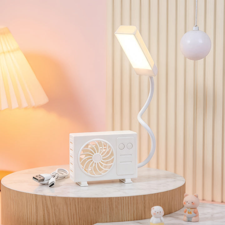 Women's table lamp with integrated USB fan Kalsten