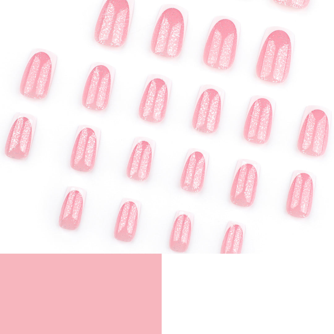 Artful nail decorations with glitter and French tip Kalsten