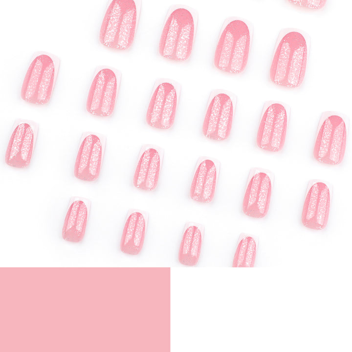 Artful nail decorations with glitter and French tip Kalsten