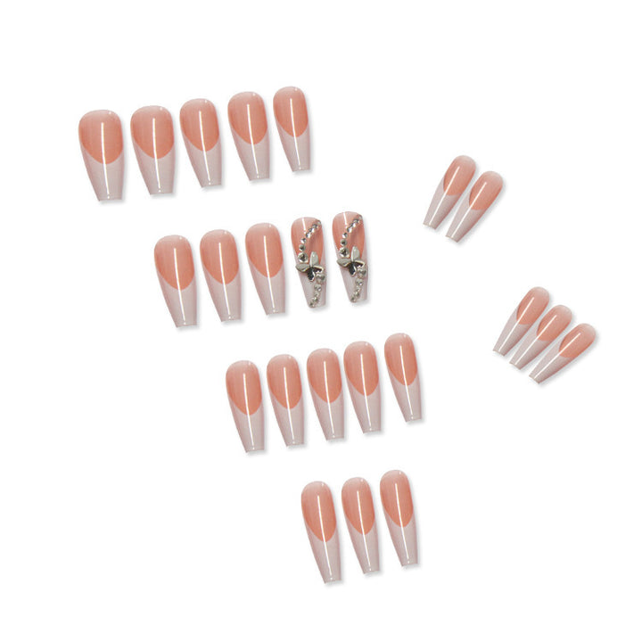 Acrylic nail set with glamorous tips embellishments and elegant accents Kalsten