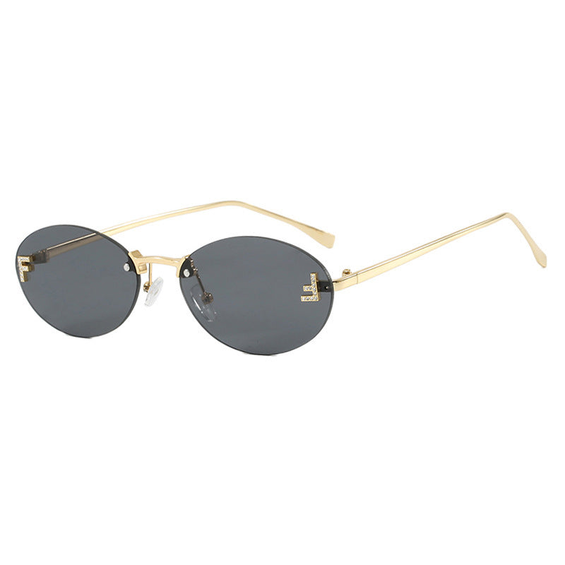 Women's fashionable sunglasses with elegant, round lenses and delicate metal frame Kalsten