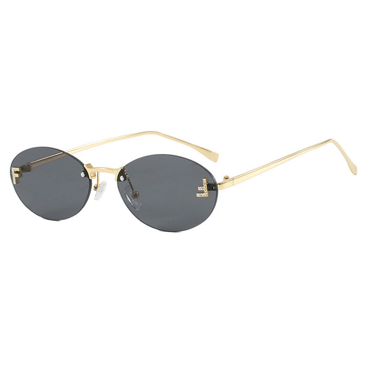 Women's fashionable sunglasses with elegant, round lenses and delicate metal frame Kalsten