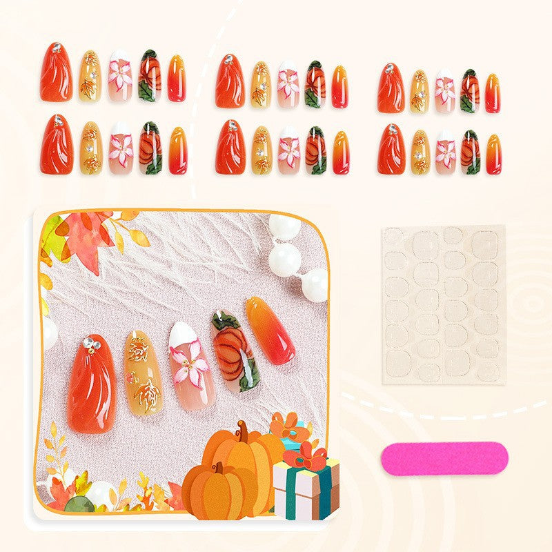 Artificial nail set with floral and autumn designs Kalsten