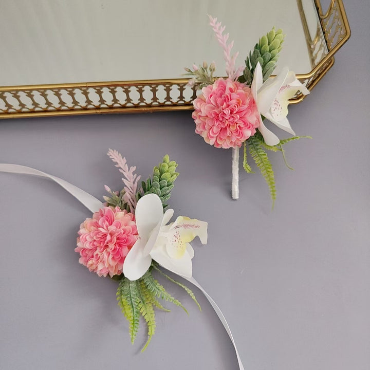 Floral Corsage with Satin Ribbon