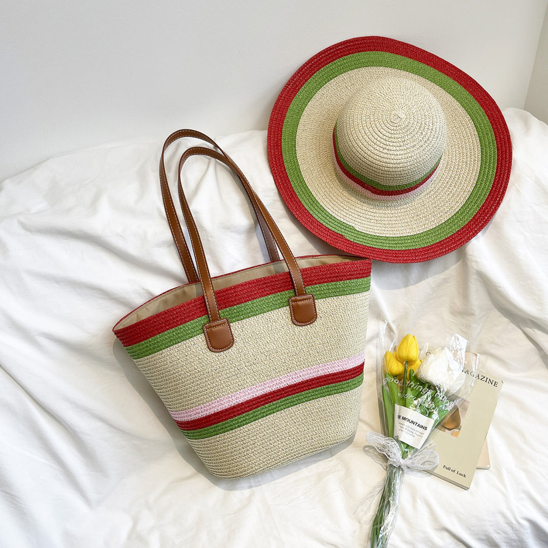 WoColorful Straw Beach Tote Bag Kalsten