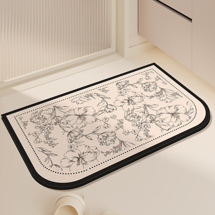 Floral Print Bath Mat