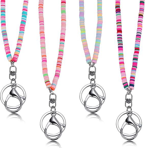 Colorful Beaded ID Badge Holder Lanyard Kalsten