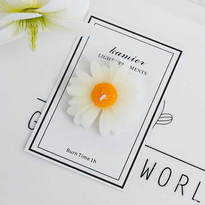 Flower-shaped scented candle