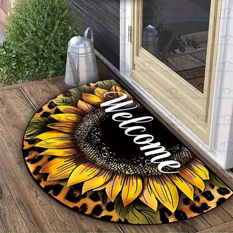 Floral Themed Welcome Mat Kalsten