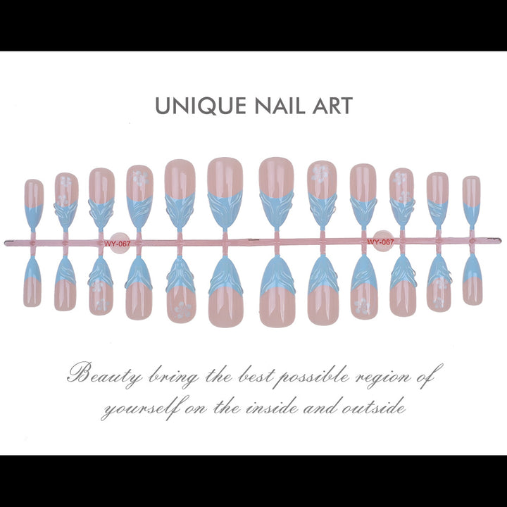 Elegant Floral-Themed Press-On Nail Art Set Kalsten