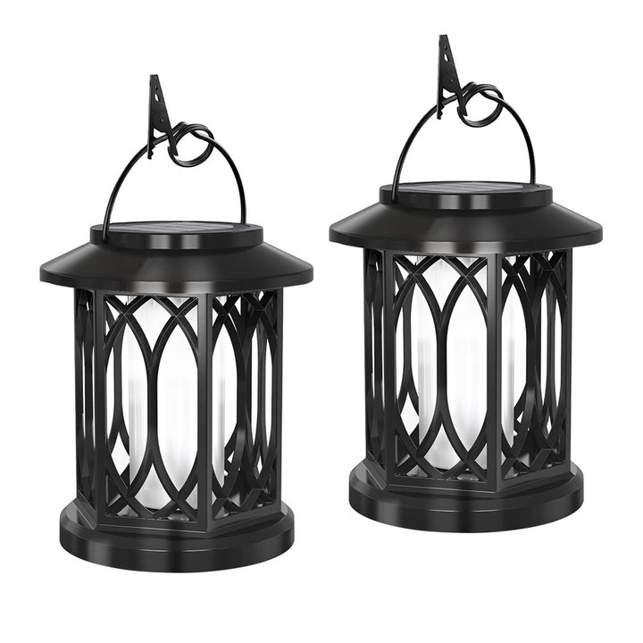 Decorative Solar Hanging Lantern With Metal Lattice Panels Kalsten