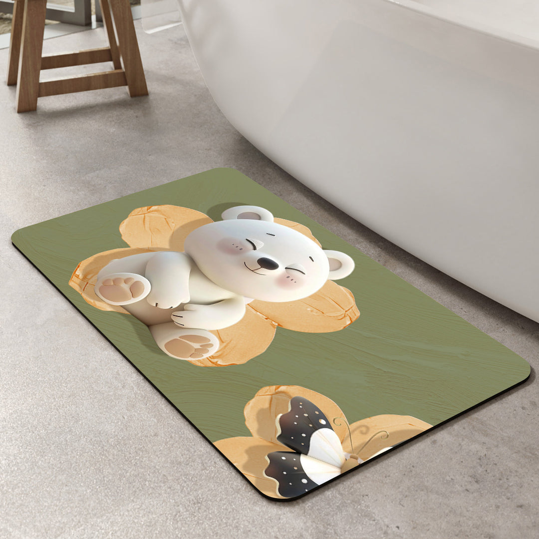 Mermaid-Themed Memory Foam Bath Mat Kalsten