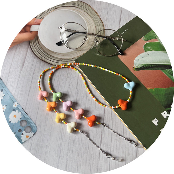 Colorful Heart Beaded Eyewear Chain Kalsten