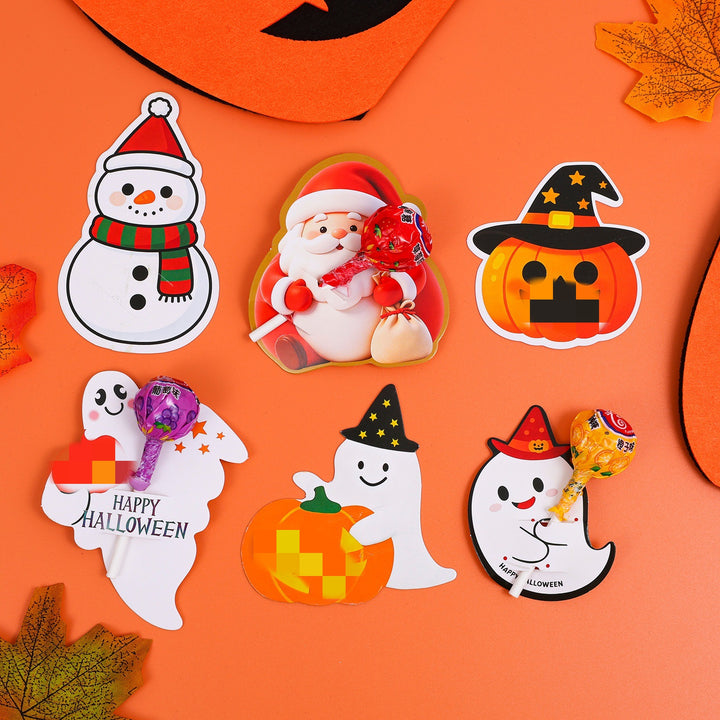 Halloween stickers pumpkin with witch hat self-adhesive