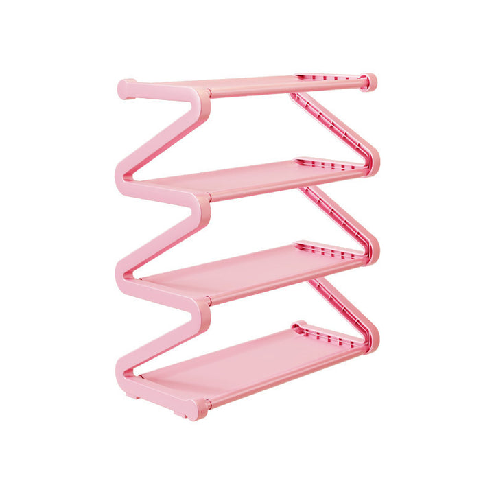 Compact Zigzag Multi-Tier Vertical Shoe Storage Rack