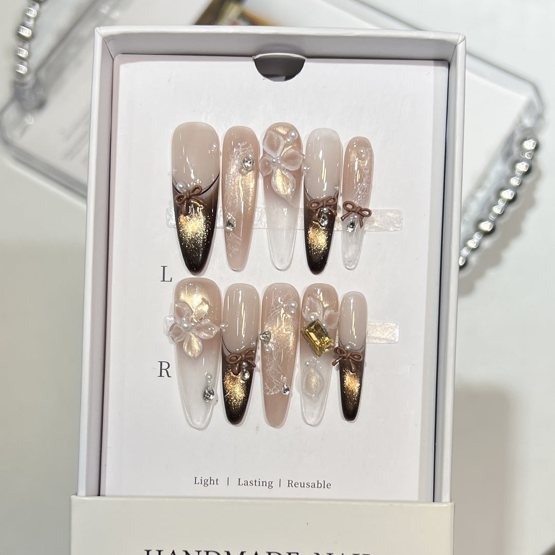 Glamorous Artistic Press-On Nail Extensions Kalsten