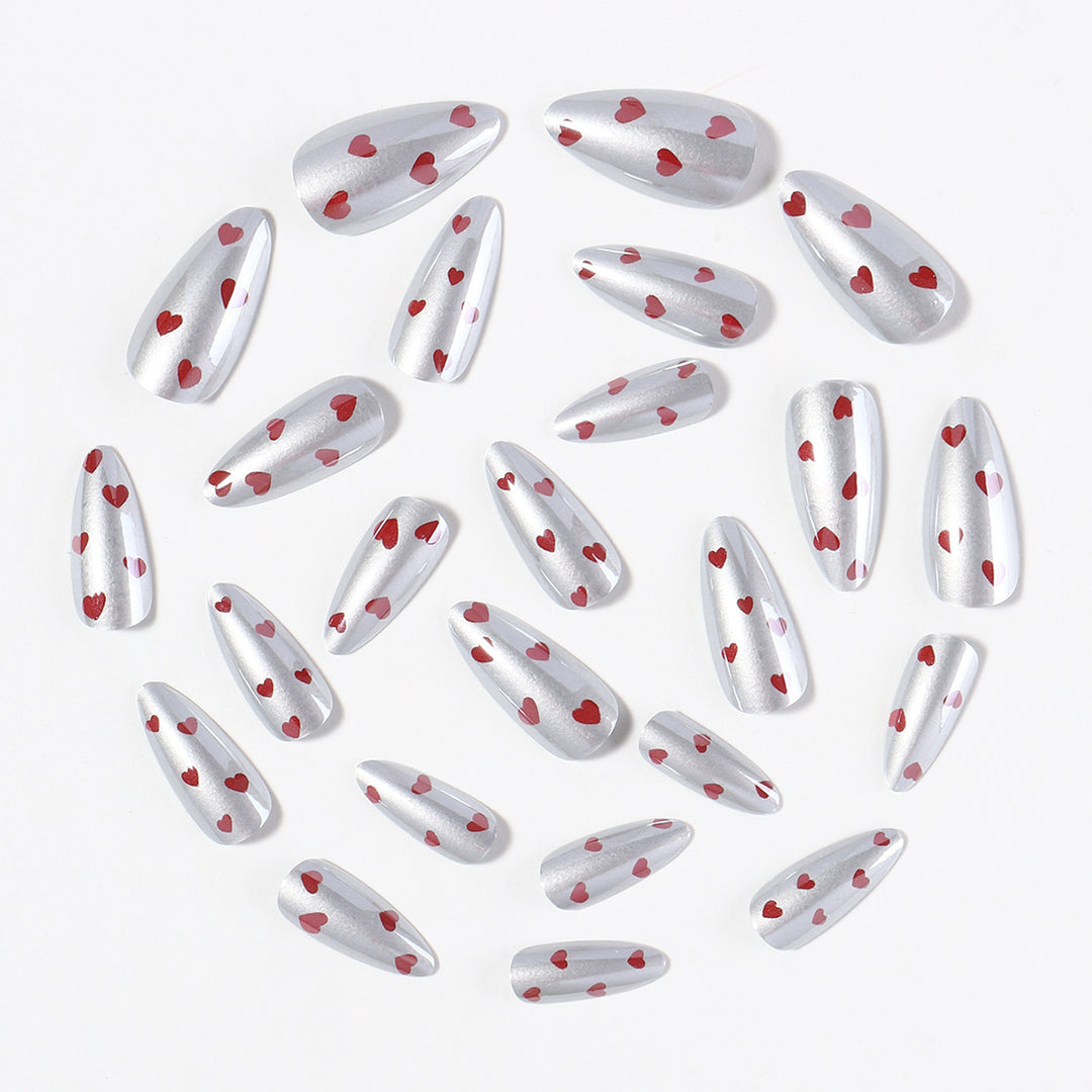 Nail art set with heart-shaped design Kalsten