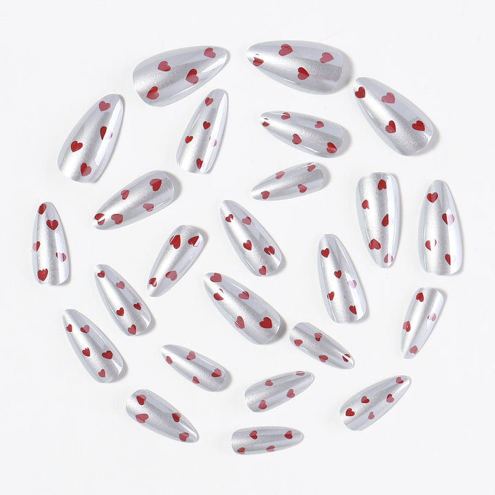 Nail art set with heart-shaped design Kalsten