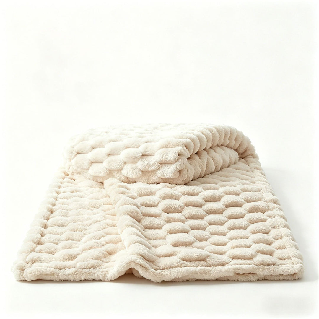 Premium Textured Plush Throw Blanket