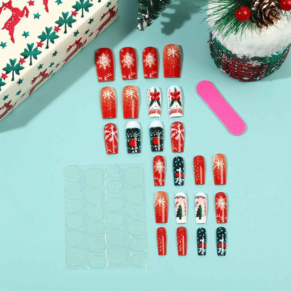 Festive artificial nails in Christmas design Kalsten