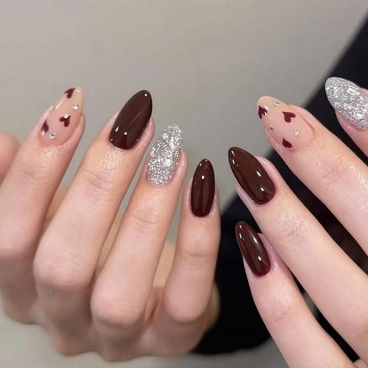 Acrylic nail set with glamorous accents Kalsten