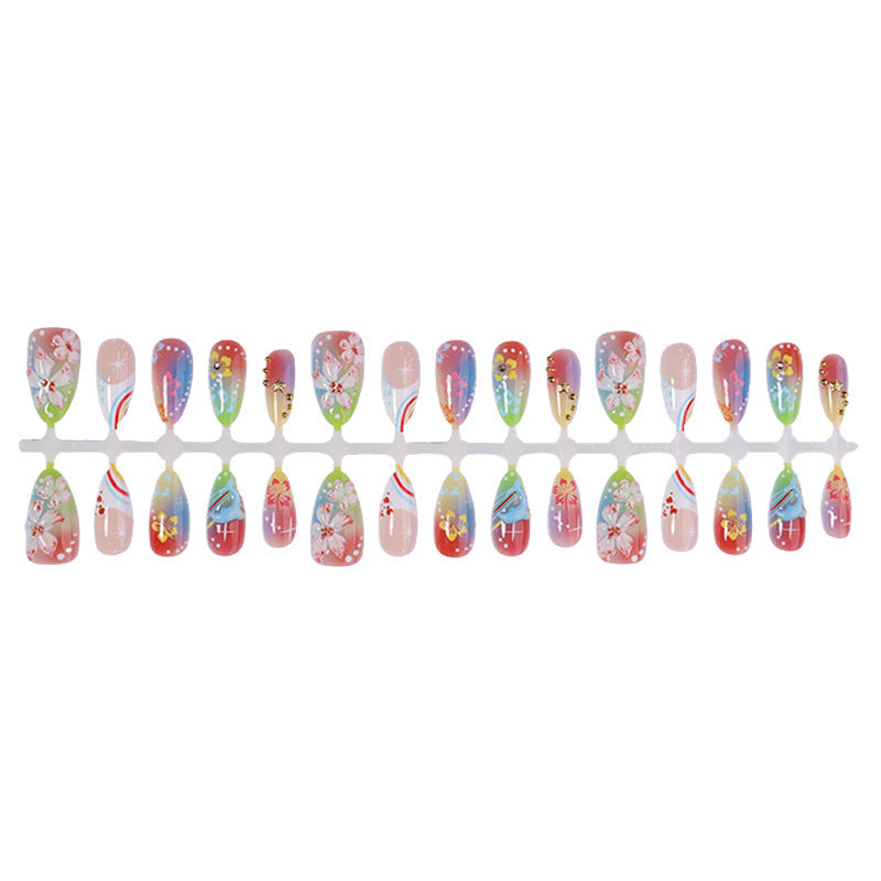 Artificial nail set with various designs and shiny embellishments Kalsten