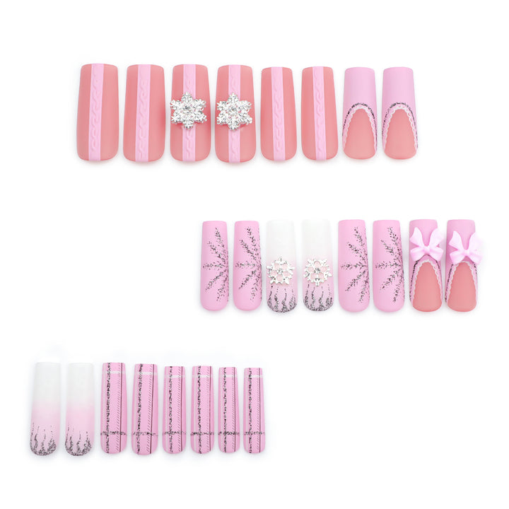 Artful nail extensions with festive decorations Kalsten