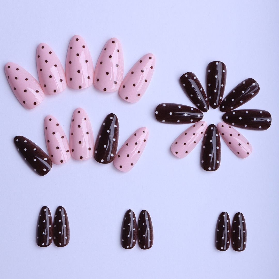 Artificial nails with creative dot pattern and elegant accents Kalsten