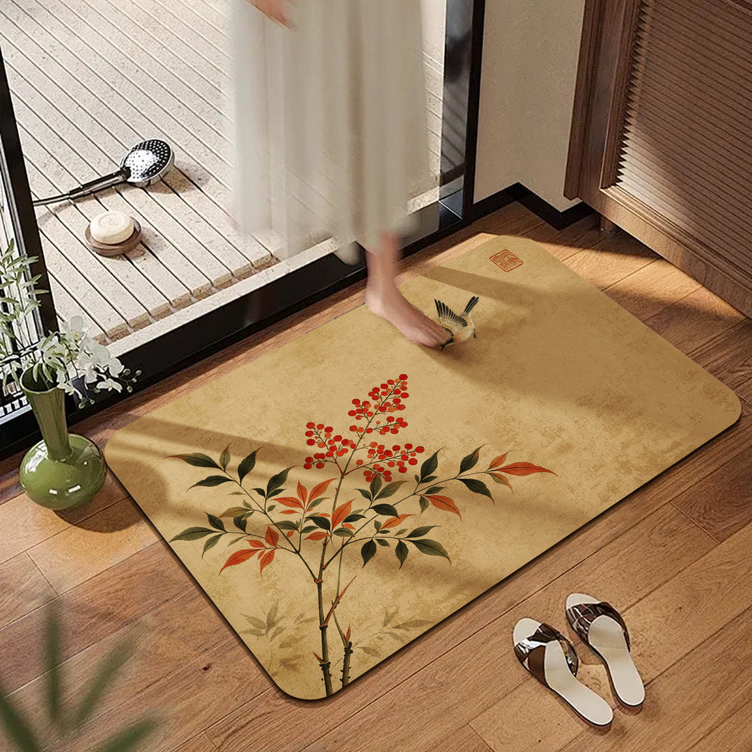 Decorative Floral Kitchen Mat