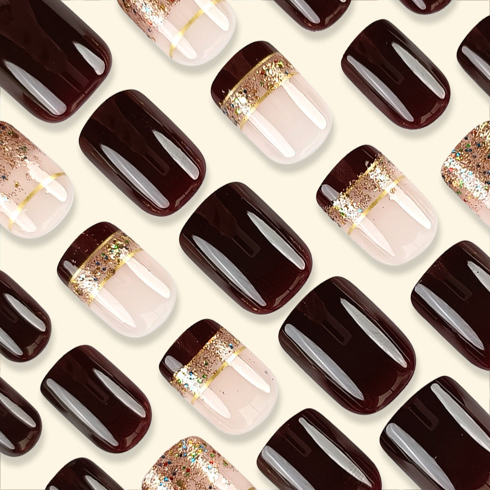 Glittering French Tip Nail Art Set Kalsten
