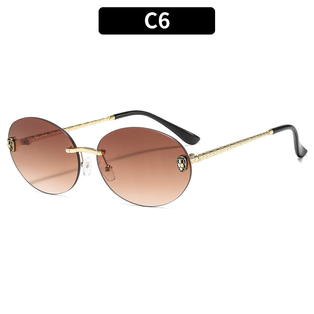 Oversized Retro Oval Sunglasses