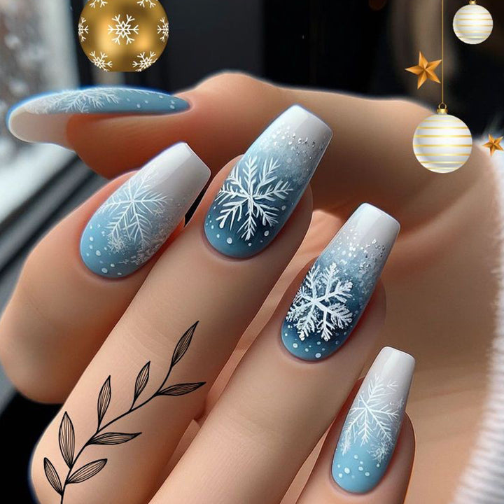 Creative artificial nails with winter snow motif Kalsten