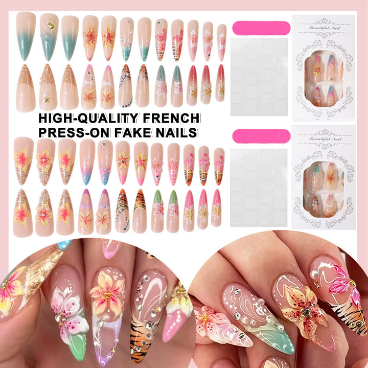 Premium Decorative Press-On Nail Set Kalsten