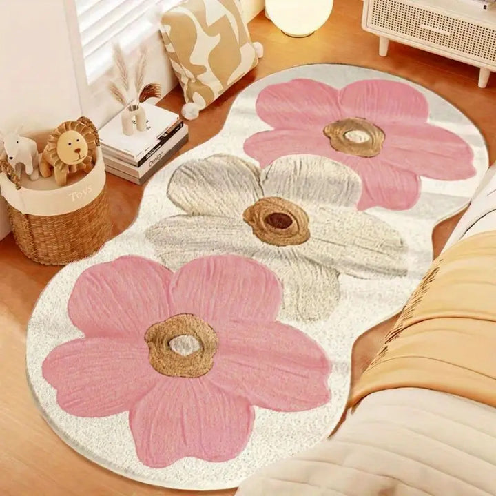 Floral Design Plush Area Rug