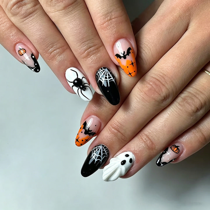 Halloween-Themed Press-On Nail Art Set 1790636496