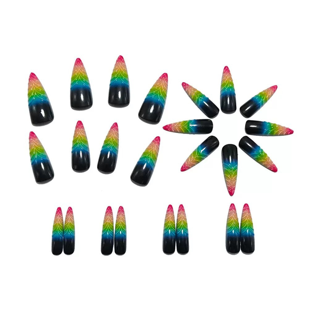 Artistic Leaf-Shaped Nail Extensions Kalsten