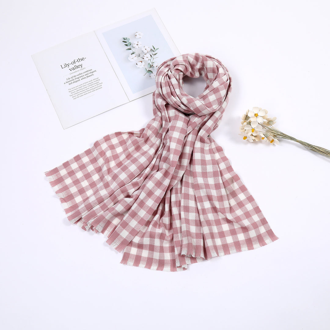 Ladies comfortable check scarf Kalsten