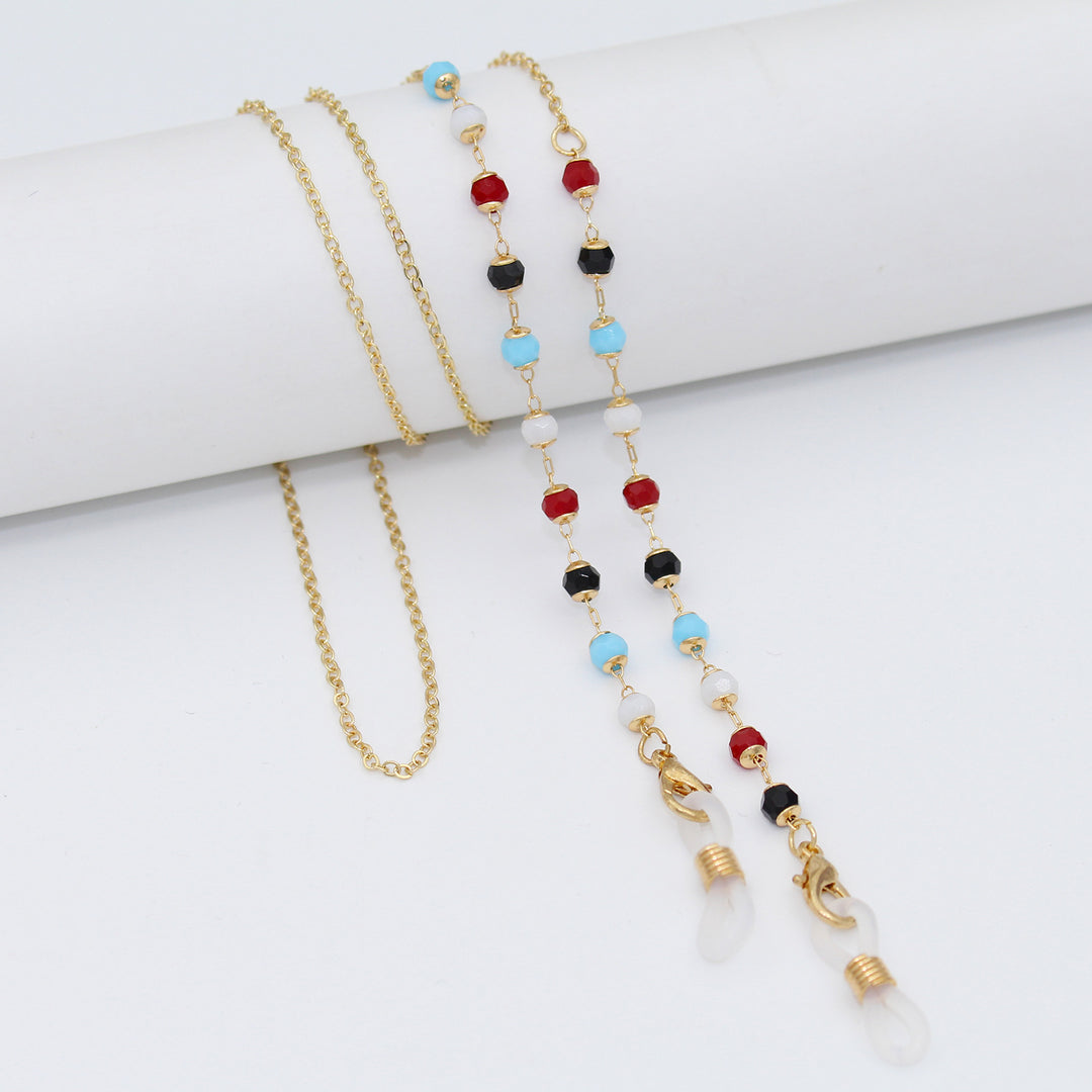 Luxe Crystal-Embellished Eyewear Chain Kalsten