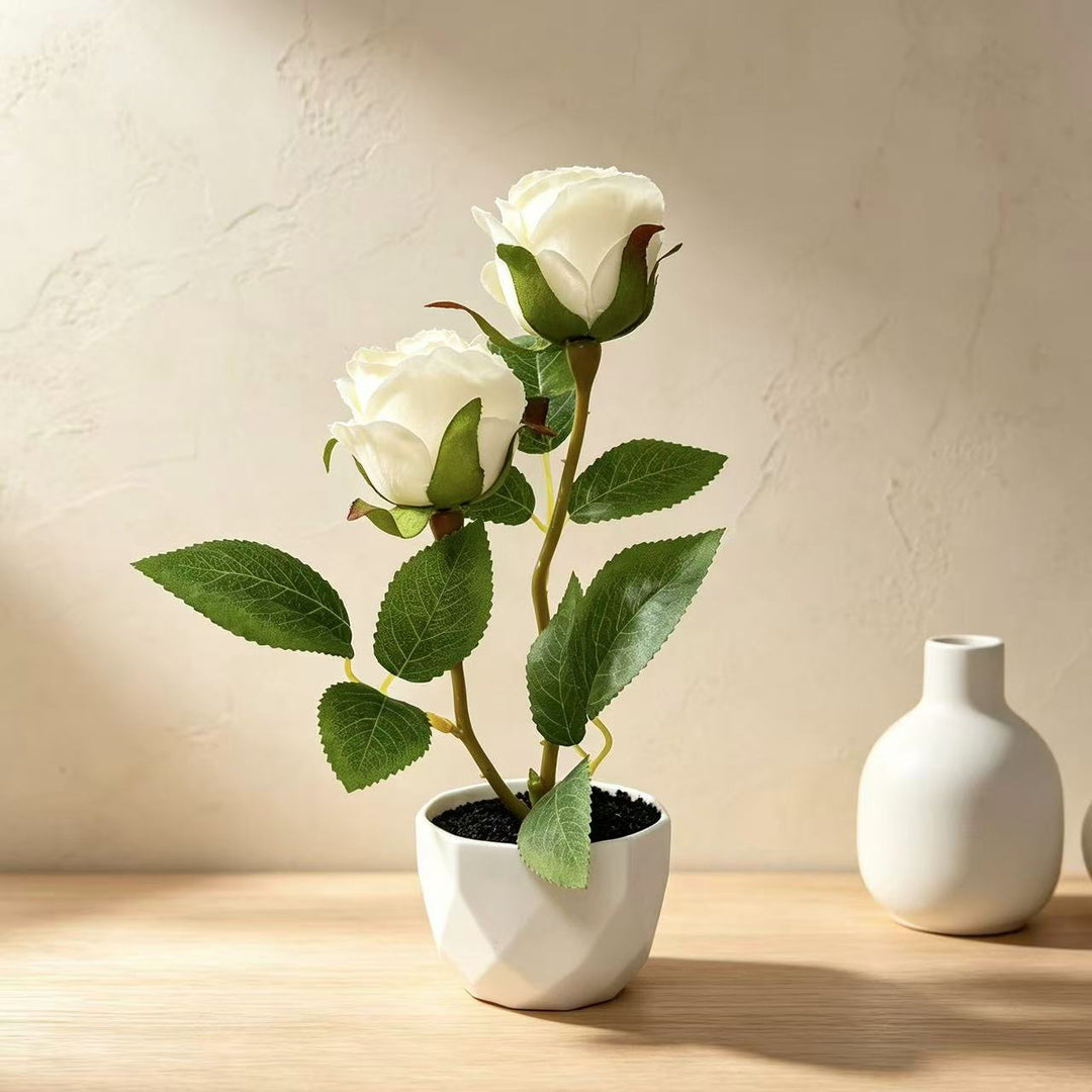 Decorative Artificial Rose Plant Arrangement for Home Decor