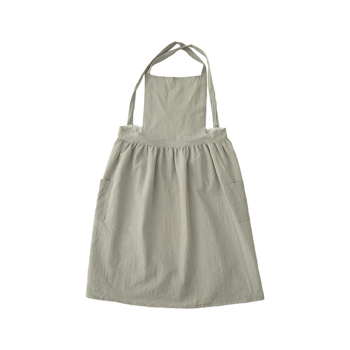 Casual apron dress with adjustable straps, gathered waist and side pockets Kalsten