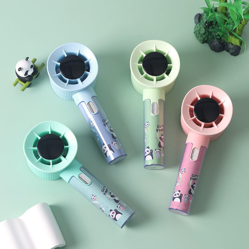 Cooling portable rechargeable handheld misting fan with cute panda print Kalsten