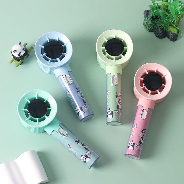 Cooling portable rechargeable handheld misting fan with cute panda print Kalsten