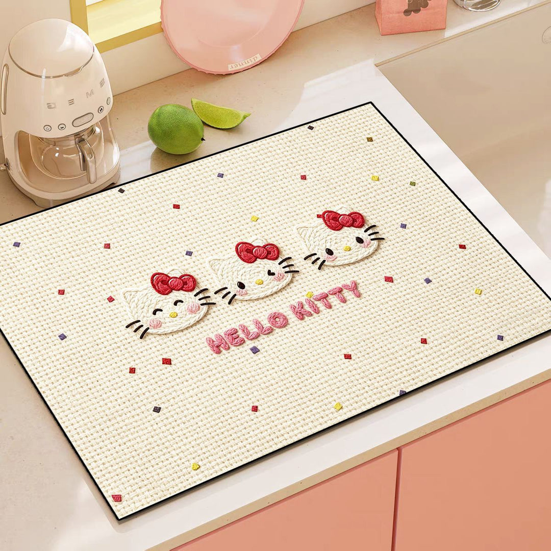 Playful Cartoon-Themed Kitchen Mat