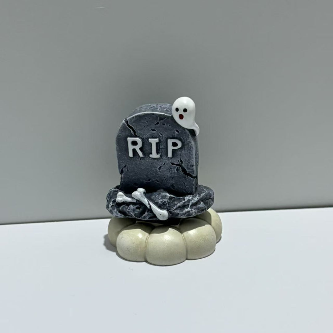 Decorative grave stone figure with ghost Kalsten