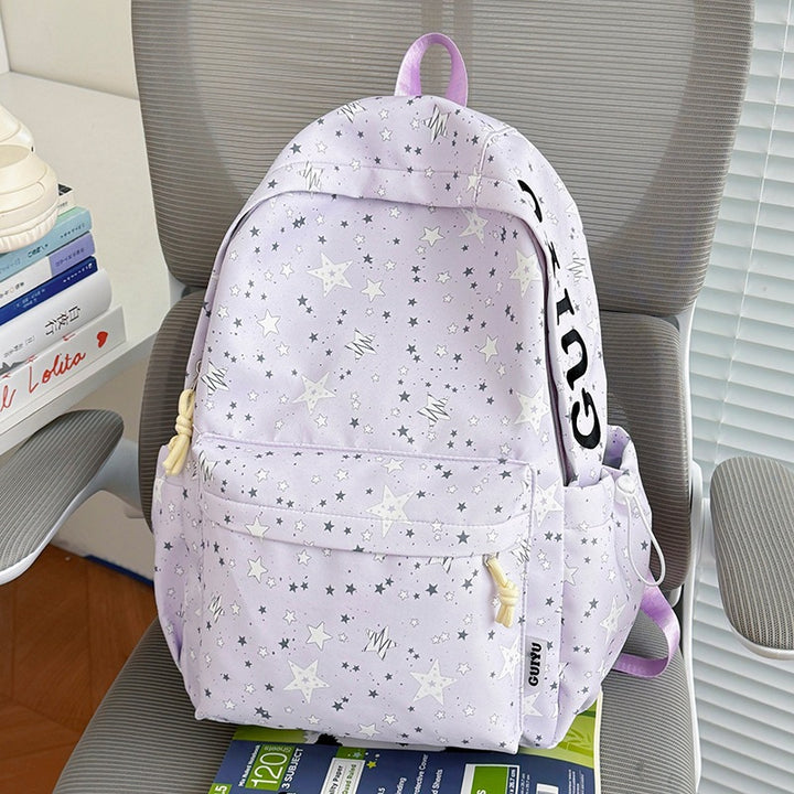 Stylish Star-Patterned School Backpack Kalsten