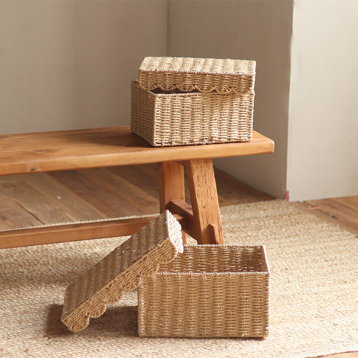 Handcrafted storage boxes made of natural material Kalsten